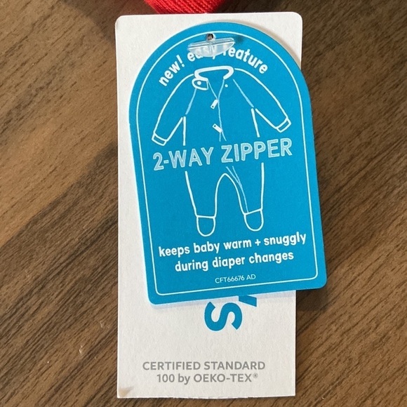 Carter’s Baby Christmas 2 Way Zip-Up Fleece Sleep and Play Size 3 Months NWT - Picture 6 of 9